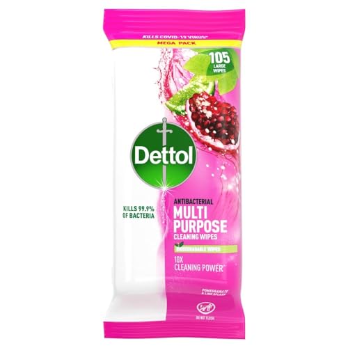 Dettol Antibacterial Cleaning Wipes Pomegranate & Lime 105s