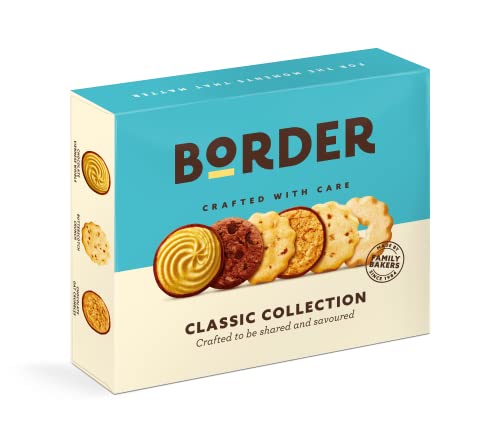 Border Biscuits - Classic Sharing Pack Gift Box - Premium Cookies - Includes Viennese Whirls, Butterscotch Crunch, Shortbread Rings & Much More, 400g