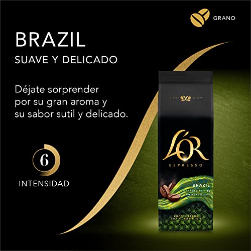 L'OR Espresso Brazil Coffee Beans 500G Intensity 6 100% Arabica