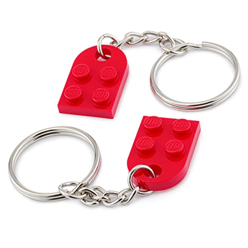 LEGO Heart Keyring | Two Keyrings | Gift Pouch Included | Red