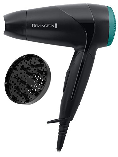 Remington Folding Travel Hairdryer with Mini Concentrator and Diffuser, Worldwide Voltage - D1500, Black