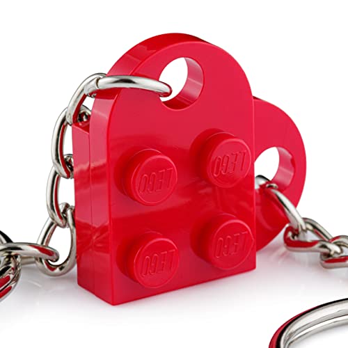 LEGO Heart Keyring | Two Keyrings | Gift Pouch Included | Red