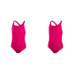 Speedo Girl's ECO Endurance+ Medallist Swimsuit, Comfortable, Stylish Design, Extra Flexibility, Electric Pink, 9-10 Years (Pack of 2)
