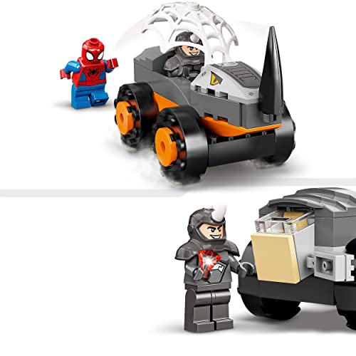 LEGO 10782 Marvel Hulk vs. Rhino Monster Truck Showdown, Toy for Kids, Boys & Girls Age 4 Plus with Spider-Man Minifigure, Spidey And His Amazing Friends Series