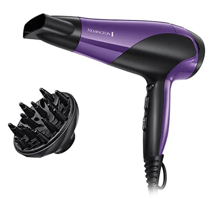 Remington D3190 Ionic Conditioning Hair Dryer with Diffuser and Concentrator Attachments, 2200 W, Purple