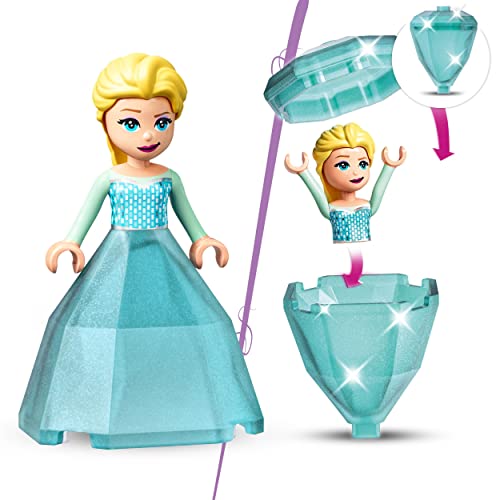 LEGO 43199 Disney Elsa’s Castle Courtyard Diamond Dress Set, Buildable Princess Toy with Collectable Frozen 2 Mini Doll Figure