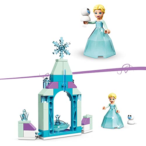 LEGO 43199 Disney Elsa’s Castle Courtyard Diamond Dress Set, Buildable Princess Toy with Collectable Frozen 2 Mini Doll Figure