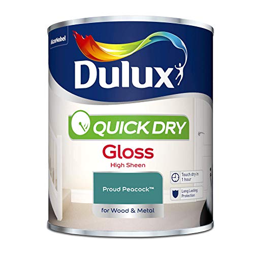 Dulux Quick Dry Gloss Paint For Wood And Metal - Proud Peacock 750Ml