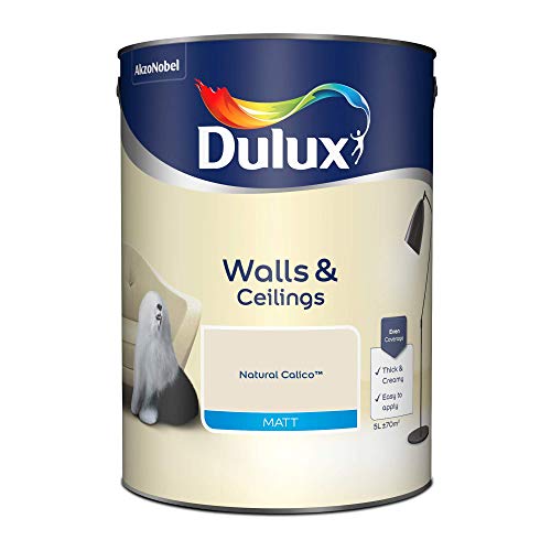 Dulux Matt Emulsion Paint For Walls And Ceilings - Natural Calico 5 Litres