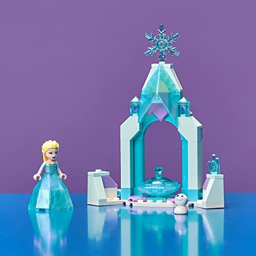 LEGO 43199 Disney Elsa’s Castle Courtyard Diamond Dress Set, Buildable Princess Toy with Collectable Frozen 2 Mini Doll Figure