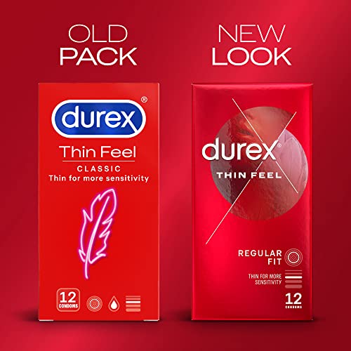 Durex Thin Feel Condoms, Pack of 12 (Packaging May Vary)