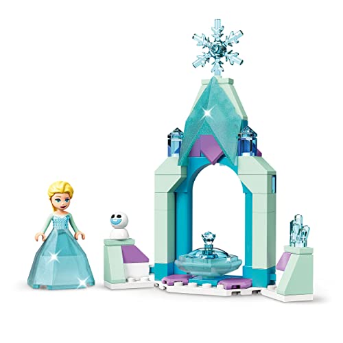 LEGO 43199 Disney Elsa’s Castle Courtyard Diamond Dress Set, Buildable Princess Toy with Collectable Frozen 2 Mini Doll Figure