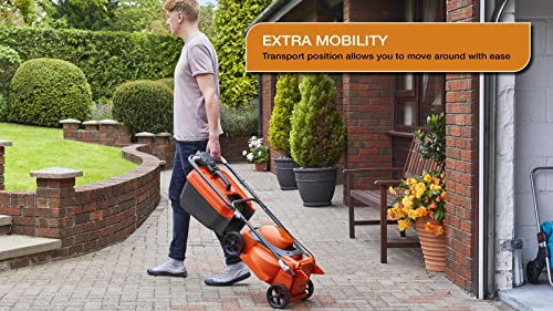 Flymo SimpliStore 300 Li Battery Lawnmower - 40V, 30cm Cutting Width, Close Edge Cutting