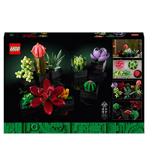 LEGO 10309 Icons Succulents Artificial Plants Set for Adults, Home Décor, Creative Hobby, Valentine's Day Treat, Gift Idea for Her & Him, Botanical Collection (Build 9 Small Plants), Flower Kit