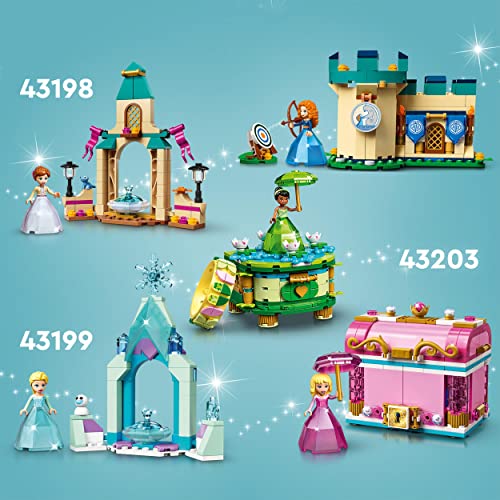 LEGO 43199 Disney Elsa’s Castle Courtyard Diamond Dress Set, Buildable Princess Toy with Collectable Frozen 2 Mini Doll Figure