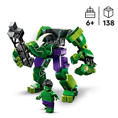 LEGO 76241 Marvel Hulk Mech Armour, Avengers Action Figure Set, Collectable Super Hero Buildable Toys for Boys and Girls Aged 6 Plus, Gift Idea