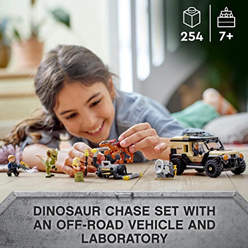 LEGO 76951 Jurassic World Pyroraptor & Dilophosaurus Transport Playset with 2 Dinosaur Toy Figures and Off Roader Truck, Toys for Kids 7 Plus Years Old