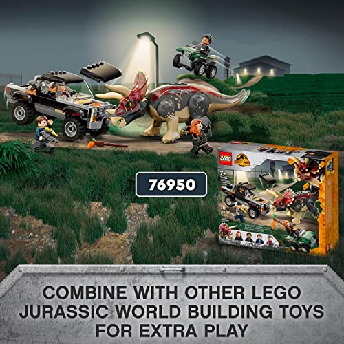 LEGO 76951 Jurassic World Pyroraptor & Dilophosaurus Transport Playset with 2 Dinosaur Toy Figures and Off Roader Truck, Toys for Kids 7 Plus Years Old