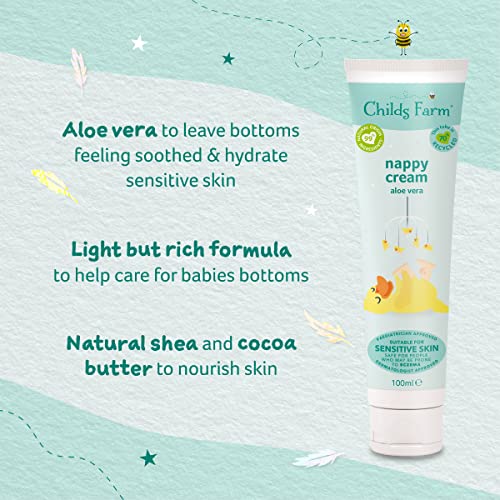 Childs Farm | Baby Nappy Cream 100ml | Aloe Vera | Suitable Newborns With Dry, Sensitive & Eczema-prone Skin