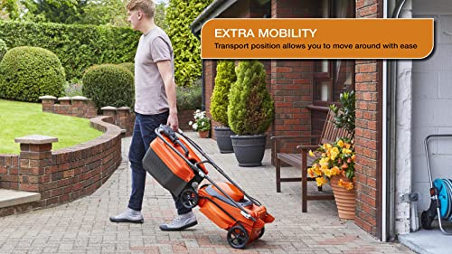 Flymo SimpliStore 340 Li Battery Lawnmower - 40V, 34cm Cutting Width, Close Edge Cutting