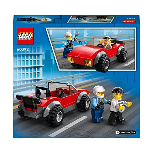 LEGO 60392 City Police Bike Car Chase Toy with Racing Vehicle & Motorbike Toys for 5 Plus Year Olds, Kids Gift Idea, Set featuring 2 Officer Minifigures