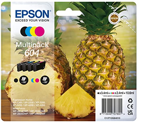 Epson 604 Pineapple, Genuine Multipack, 4-colours Ink Cartridges