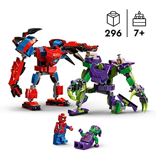 LEGO 76219 Marvel Spider-Man & Green Goblin Mech Battle Action Figures Set with Super Hero Minifigures, Buildable Toys for Kids Age 7+