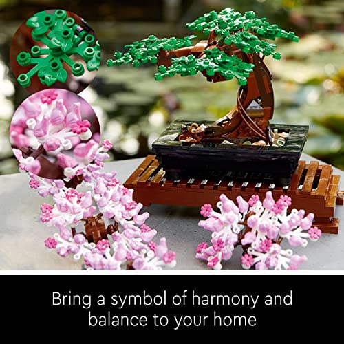 LEGO 10281 Icons Bonsai Tree Set for Adults, Plants Home Décor Set with Flowers, DIY Projects, Relaxing Creative Activity, Valentine's Day Treat, Gifts for Women, Men, Her & Him, Botanical Collection