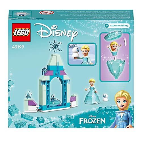 LEGO 43199 Disney Elsa’s Castle Courtyard Diamond Dress Set, Buildable Princess Toy with Collectable Frozen 2 Mini Doll Figure