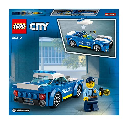 LEGO 60312 City Police Car Toy for Kids 5 plus Years Old with Officer Minifigure, Small Gift Idea, Adventures Series, Chase Vehicle Building Set