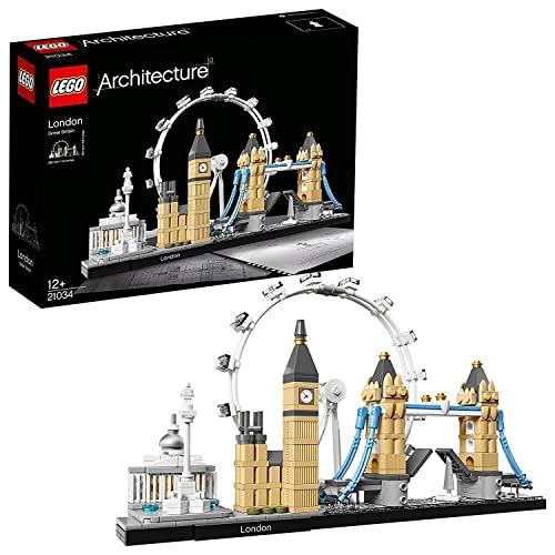 LEGO 21034 Architecture Skyline Model Building Set, London Eye, Big Ben, Tower Bridge Model Collection, Office Home Décor, Collectible Gift Idea