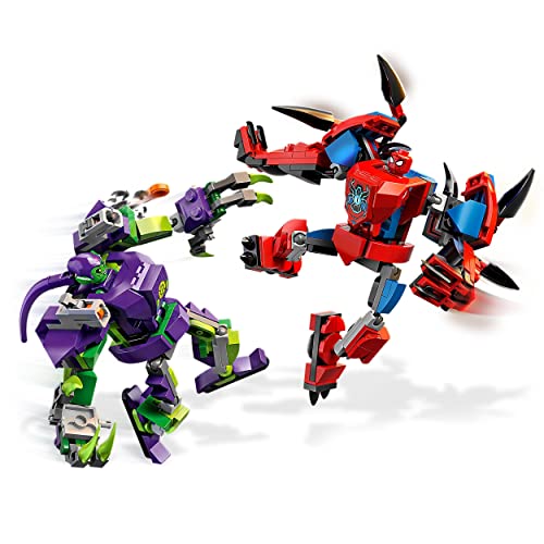 LEGO 76219 Marvel Spider-Man & Green Goblin Mech Battle Action Figures Set with Super Hero Minifigures, Buildable Toys for Kids Age 7+