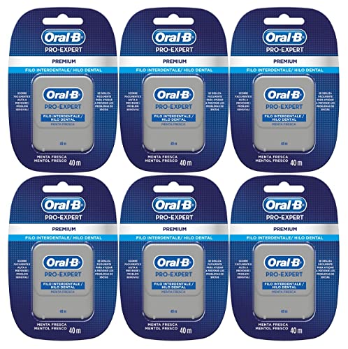 Oral-B Pro-Expert Dental Floss, Premium, 240 m (6 x 40 m), For Sensitive Teeth, Gum Care, Gingivitis Treatment, Cool Mint