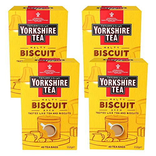 Yorkshire Tea Biscuit Brew Flavoured Tea Bags, Pack Of 4 (Total 160 Tea bags)