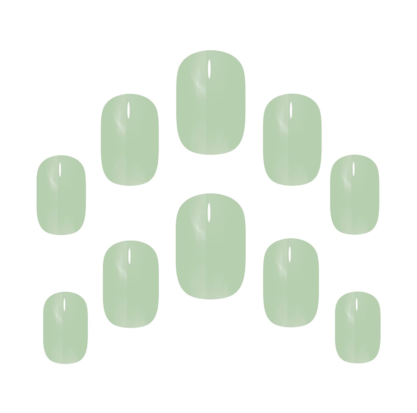 Elegant Touch Colour Nails - Matcha Latte,10 Nail Sizes, 24 Nails