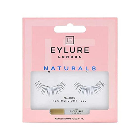 Eylure Naturals No.020 False Lashes with Glue, Pack of 1