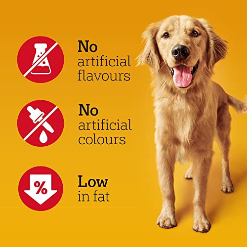 Pedigree Tasty Bites - Dog Treats Chewy Slices with Beef 155 g (Pack of 8)