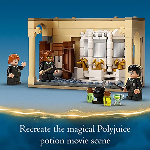 LEGO 76386 Harry Potter Hogwarts: Polyjuice Potion Mistake Castle Set with 20th Anniversary Golden Minifigure and Transforming Minifigures