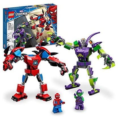 LEGO 76219 Marvel Spider-Man & Green Goblin Mech Battle Action Figures Set with Super Hero Minifigures, Buildable Toys for Kids Age 7+