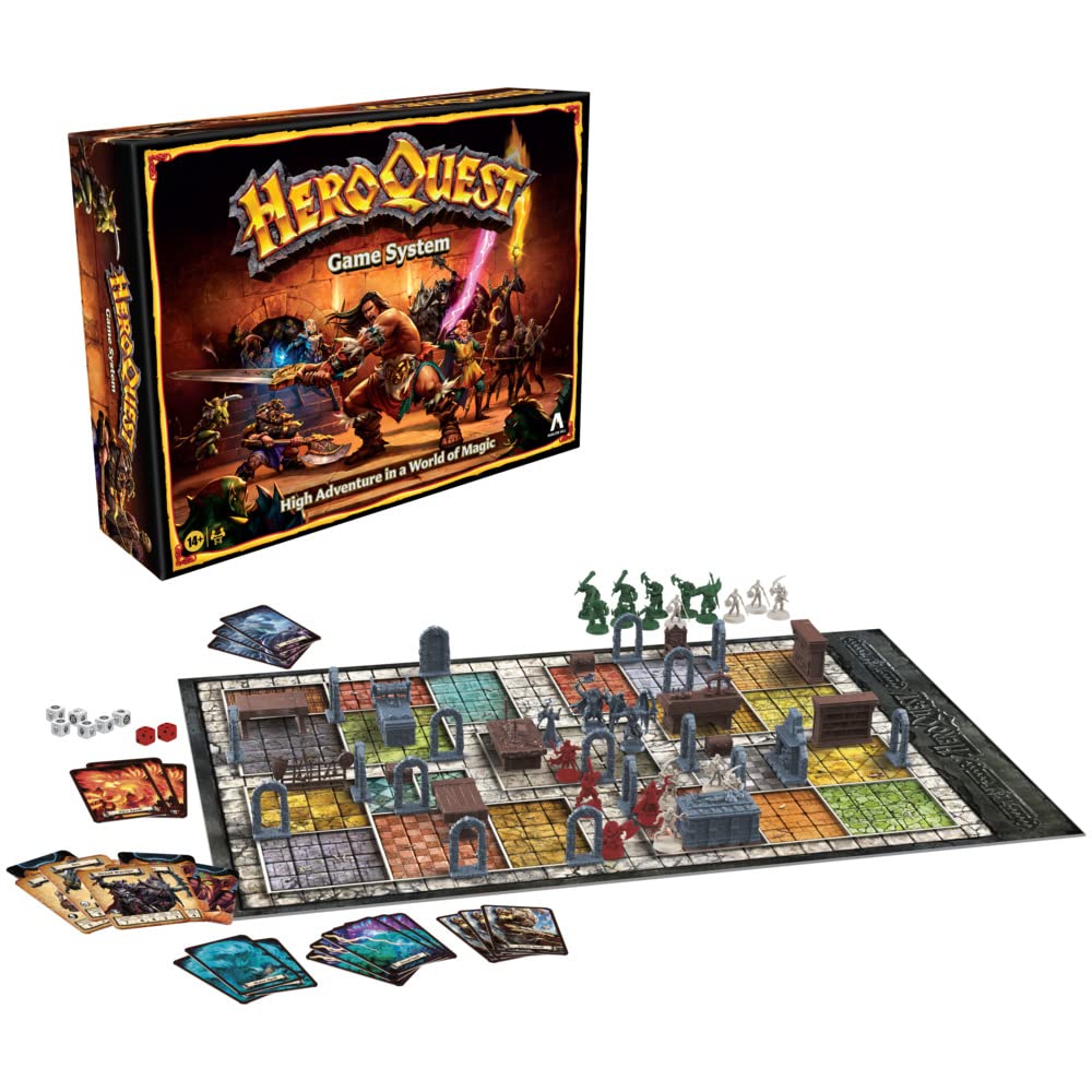 Avalon Hill HeroQuest Game System, Fantasy Miniature Dungeon Crawler Tabletop Adventure Game, Ages 14 And Up 2-5 Players