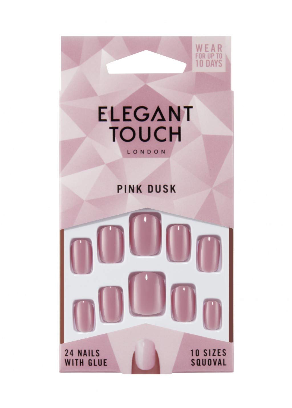 Elegant Touch Colour False Nails - Pink Dusk (Squoval)