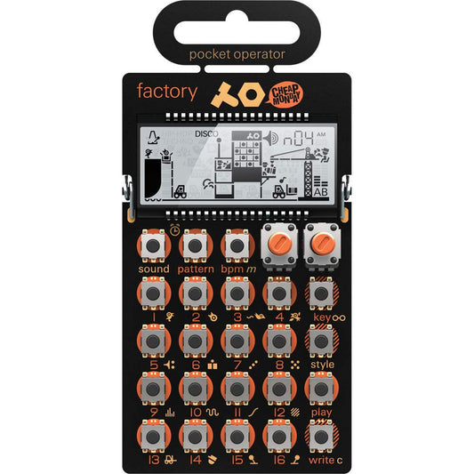 Teenage Engineering Pocket Operator PO-16 Factory Synthersizer 16 Step Pattern Sequencer - Black/Orange