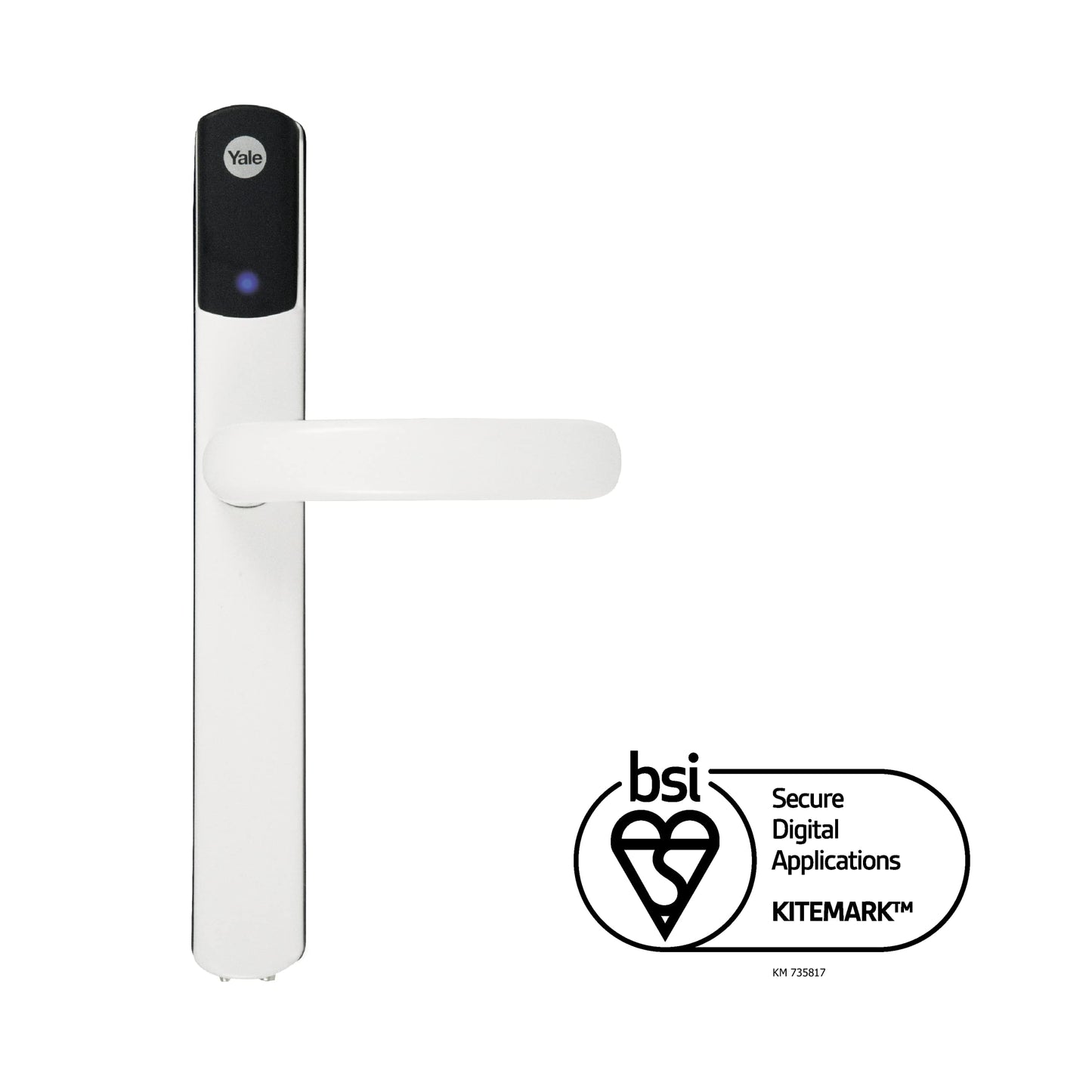 Yale SD-L1000-WH Conexis L1 Smart Keyless Door Handle For Home Security, Remote Lock/Unlock, App Control, Key Card and Phone Tag Included, White Finish [BSI Approved]