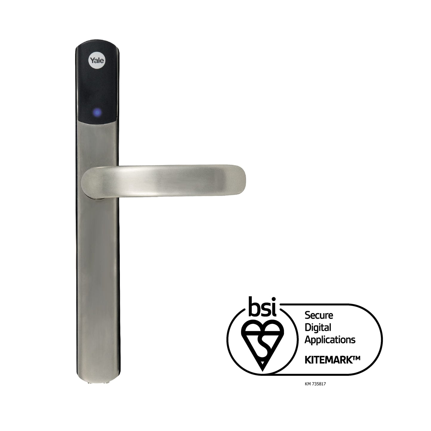 Yale SD-L1000-SN Conexis L1 Smart Keyless Door Handle For Home Security, Remote Lock/Unlock, App Control, Key Card and Phone Tag Included, Satin Nickel finish [BSI Approved]