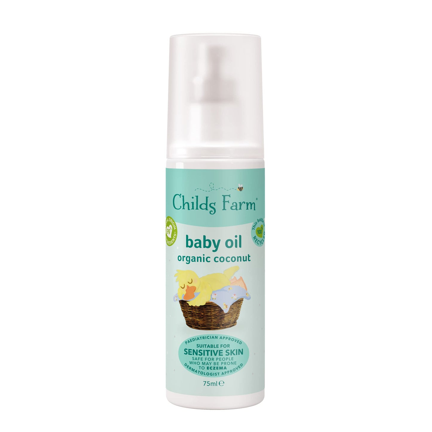 Childs Farm | Baby Oil 75ml | Organic Coconut Oil | Suitable for Dry, Sensitive & Eczema-prone Skin & Baby Nappy Cream 100ml | Aloe Vera | Suitable for Newborns with Dry, Sensitive & Eczema-prone Skin