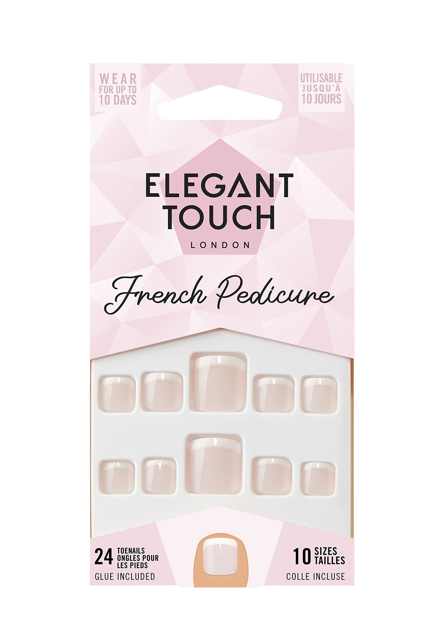 Elegant Touch Toe Nail French Pink