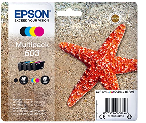 Epson 603 Starfish Genuine , 4-Colours Multipack Ink Cartridges