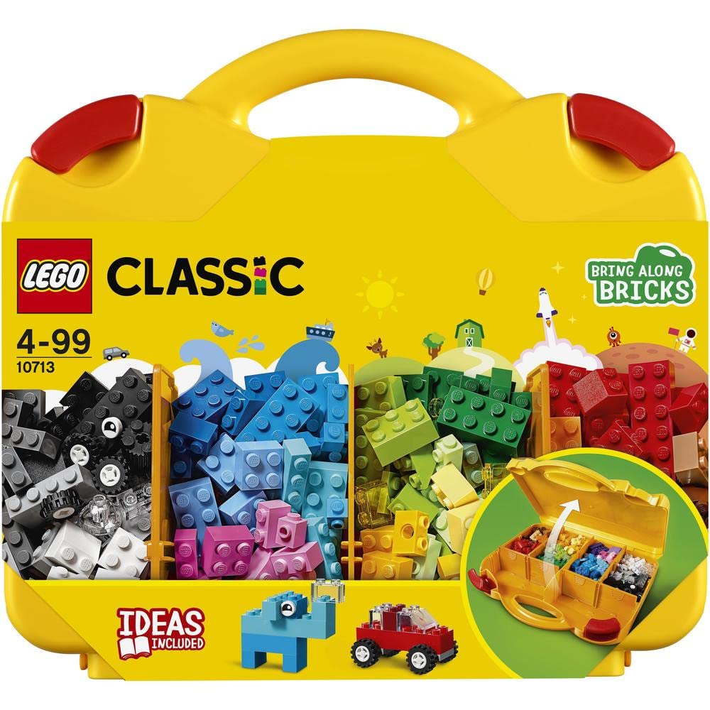 LEGO 10713 Classic Creative Suitcase, Toy Storage Case With Fun Colourful Building Bricks, Gifts 4 Plus Year Old Kids, Boys & Girls & 11025 Classic Blue Baseplate, Square 32x32 Build and Display Board