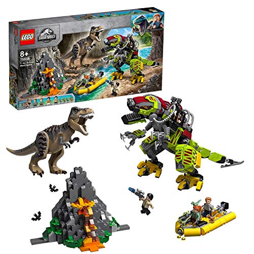 LEGO 75938 Jurassic World T. rex vs Dino-Mech Battle Action Figures, Mighty Dinosaurs Toys for Kids