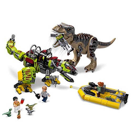 LEGO 75938 Jurassic World T. rex vs Dino-Mech Battle Action Figures, Mighty Dinosaurs Toys for Kids